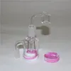 Högkvalitativ vattenpipa rökning askfångare med silikonbehållare tjock Pyrex 14mm 18mm Joint 45 90 graders glas Ashcatcher för bongs vattenrör