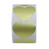 Gold Color Heart Shape Label Adhesive Stickers For Wedding Bottle Envelope Business Box Gift Invitation Card Decor