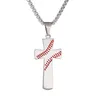 Edelstahl-Baseball-Kreuz-Halskette für Damen und Herren, Edelstahl-Bibelvers-Halskette, christliche Religion, Schmuck, Geschenk für Liebhaber