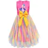 Vestido de meninas jojo siwa malha arco vestidos crianças aniversário festa de natal roupas jojo siwa vestido de princesa 09246476635
