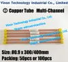 Tubo di rame multicanale da 0,9x400 mm (50 pezzi o 100 pezzi) Tubo multiforo per elettroerosione Diametro elettrodo in rame = 0,9 mm Lunghezza = 400 mm per trapano per elettroerosione