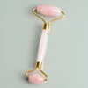 Rouleau de Massage en Jade Quartz Rose pour le visage, pierre Rose, Anti-Cellulite, rides, soins de la peau du visage, outil de levage de rouleau de Massage