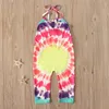 Baby Girls Tie Dye Strap Romper Ins Tiedye Sling Sleeveless Jumpsuits 2020 Summer Fashion Boutique Kids Climbing Clothes M25767805585