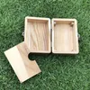 Senaste Natural Wooden Preroll Rolling Dry Herb Tobak Cigarett Förvaring Box Stash Case Handgjord Magnet Interlayer Holder Container