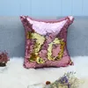 32 färger glitter sequin pillowcase sjöjungfru kudde täcke kudde magisk kasta kuddehus hem dekorativa bil soffa kudde bwc1061