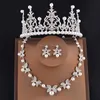 Bridal Jewelry Sets Pearl Tiaras and Crowns Necklace and Earrings Set Head Wedding Jewelry King Queen Princess Crown Women Party1294711