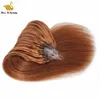 Estensione di capelli umani allineati con cuticole Fascio spesso Colore naturale Nero Marrone Capelli lisci setosi Micro anello 1 g/ciocca 100 ciocche 10-24