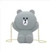 Cartoon Bear Silica Gel Shoulder Bags Zipper Soft Clutch Purses And Handbags Handbags Women Bags Chain Crossbody1