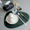 Leather Coasters Table Mat Heat Insulation Non -Slip Waterproof oilproof Brief Placemats Bowl Coaster Kitchen Tableware Pad Placemat