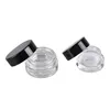3g 5g Glass Cream Jar with Black Lid wax oil Packing Bottle Empty Cosmetic glass Jar For wax Dab pen