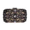 New- handmade beads wedding dinner clutch bags diamond party purse flowers with chain MN1493