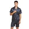 Męska odzież sutowa Tony Candice Satin Silk Silk Pajamas Shorts for Men Rayon Summer Męski Pajama Zestaw Soft Nightgown