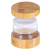 30 ml Empty Powder Case Bamboo Cosmetic Jar Make-up Loose Powder Box Case Container Holder with Sifter Lids and Powder Puff SN1796