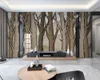 3Dモダンな壁紙3D風景の壁紙ノルディック抽象的な森の木の風景テレビソファーの背景の壁の装飾的な3 d壁紙壁紙