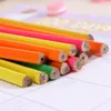 100pcs wooden pencil candy color triangle pencils with eraser cute kids school office writing supplies drawing pencil graphite Y206375871