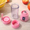 380ml USB Rechargeable Portable Blender Mixer 6 Blades Lemon Vegetable Fruit Juicer Squeezers Sea Shipping UPS OOA8305