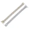 14 mm 7 8nch Diamants droit Diamants Cuban Link Chain Bracelet Gold Silver Iced Out Cumbic Zirconia Hiphop Men Bielry276E