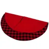 Buffalo Plaid Christmas Tree Kjol Red Black Double Layers Xmas Tree Kjol 48 Inch Farmhouse Party Decoration JK2008ph