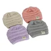 16 färger trendiga baby knit hattar barn vinter stickade mössor hatt varm plus sammet virka kepsar unisex woolen varmare utomhus keps m2526