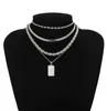 4st/Set Silver Gold Chain Human Head Pendant Choker skiktade halsband som är set för kvinnor Bohemiska festsmycken