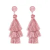 Design Três camadas Tassel Brinco para festa de casamento Mulheres Big Drop Dangle Brincos Hanging Charme Brincos Declaração de Atacado