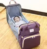 New- Stripe Mommy Backpacks Large Capacity Diaper Bag Multifunctional Baby Outdoor mobile Folding Bed Bags Moms and Dads