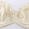 Beauwear Bloemenbeha Plus Size dames volledige dekking beugel niet-gewatteerde kanten ongevoerde beha lingerie voor vrouw 40DD-50DDD325e