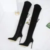 Brand Stretch Suede Leather Thigh High Heels boots Women Winter Boots Stiletto Heels Sexy Over the Knee Female Shoes Drop Ship
