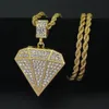 Hip Hop tour de cou 8 Miami Bracelet cubain cristal strass montre glacé géométrique pendentif collier couleur or bijoux Se223Z