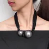 Große künstliche Perlenketten für Frauen, dicke Halskette, Halsband, großer Ball-Anhänger, Statement-Halskette, weiblicher Schmuck2056346