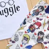 2020 Halloween Muggle Glasses Printed Cartoon Short Sleeve Pants Children's Suit Fashion Letter T-shirt Pants 2 Pieces Baby Boy Suits