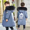 子供のダウンコート冬の10代の赤ちゃん男の子の男の子の綿パッドのパーカーコート厚く暖かいロングジャケット幼児キッズアウターウェア