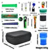 12PC Torba tytoniu Zestaw Plastikowy Palenia Palenia Szlifierka Słoik Metalowy Silikon Silikonowy Piszczałka Jeden Hitter Dugout Maszyna do walcowania GGA3745-4