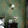 American Rustic Vintage Flower Wallpaper Retro blue green Wallpapers Roll Bedroom Decor Murals Non Woven Wall Paper