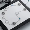 패션 매력 새로운 긴 제품 Sier-Plated Chain Letter 여성 보석 공급을위한 에나멜 목걸이