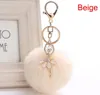 8cm kvinnor pompom plysch nyckelring päls pom pom dans ängel keychain nyckelring fluffy rex kanin päls boll nyckel kedja handväska hänge 13 färg dhl