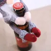 Juldekorationer Cartoon Santa Swedish Gnome Doll Wine Bottle Bags Cover Year Party Champagne Holder Home Table Decor Gift298b