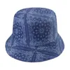 New Hip Hop Reversible Black Navy Grey White Paisley Pattern Bucket Hats Mens Panama Gorro Caps Dropshipping