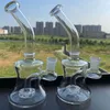 Mini Hookahs Glass Bong Rury wodne 6,7 cala Globe Recycler Bubbler z miską rurę olejną Akcesorium dymne