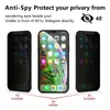 Nytt anti-spy-tempererat glas för iPhone 11 12 Pro X XS Max XR 8 7 6 Plus Samsung S6 S7 Sekretess Skärmskydd med Retail Package