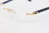 Manufacturers wholesale 8200757 Silver Rimless Eyeglasses frames women men 18K gold frame glasses Size:56-18-140mm Hot