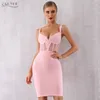 Casual Dresses Adyce 2021 Summer Lace Bandage Dress Women Vestidos Sexy Spaghetti Strap Black Bodycon Club Elegant Celebrity Party