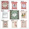 Canvas Christmas Santas Bag Grote trekkoord Candy Claus Tassen Kerstmis Gift Santa Sacks voor festivaldecoratie