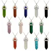 12 olika form naturliga sten hängsmycke halsband real amethyst kvinnor chakra pärla stenar quartz kristall halsband sommar smycken