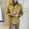 Enlas/British men's Italian casual mid-length hunting jacket workwear thin coat fashionable