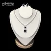 Oorbellen Ketting ASNORA Glanzende Kubieke Zirkoon Bruiloft Sieraden Set Koningsblauw Avondjurk Accessoires X08259382445