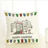 Federa Federa per cuscino Happy Campers Camper Caravan Carrozza da pranzo Federa Abstract Automobile Stampa Fodera per cuscino per Home Hotel LSK1421