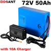 20S 17P 72V 50Ah 9000W E-bike lithium battery for Samsung 30Q 18650 cell 5000W Electric Bike Li-ion Battery with 10A Charger