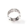 ICED OUT RING для пары хип -хоп люкс дизайнер Mens Bling Diamond Cuban Link Rings 18k золотоизоля