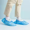 Plastic Waterproof Disposable Shoe Covers Rain Day Carpet Floor Protector Blue Cleaning Shoe Cover Overshoes Couvre-chaussure For Home